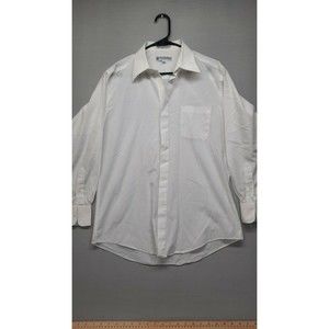 CARLO PACINI Mens Shirt Size 16 White Long Sleeve Hidden Button Front